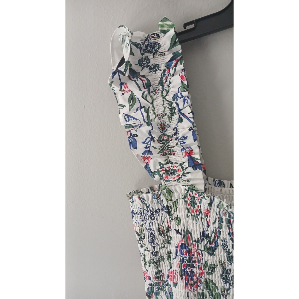 Anne Klein Women's Size Large Floral Smocked Midi Dress Flutter Sleeve NWT $139! - Picture 9 of 16